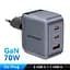 Зарядное устройство Vention 70W GaN FEX 1U+2C черный евровилка - миниатюра 2