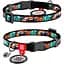 Ошейник для кошек Waudog Nylon Зубастые монстры с QR паспортом XS 20-30x1 см - миниатюра 1