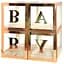 Декоративні кубики BABY золоті дзеркальні з буквами для фотозони baby shower гендерати прикрасу свята новонародженого - мініатюра 1
