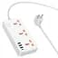 Мережевий продовжувач Hoco AC8A Storm (3 х розетки 3 х USB 1 х Type-C) 30W білий - мініатюра 2