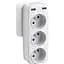 Мережевий розгалужувач XO WL08 EU Smart Wall Plug Conversion Socket (3 х розетки 2 х USB) білий - мініатюра 1