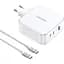 Зарядный комплект блок и кабель 3 порта USB (2хUSB-C+USB-A) Ugreen CD289 140W Gan (UGR-15339) - миниатюра 1