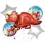 Фольгированный шарик JS Balloon фигура "Трицератопсом" 5 шт наполнение воздухом или гелием для тематических вечеринок Разноцветный - миниатюра 1
