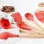 Кухонний набір Silikone Kitchen Set червоний з силікону з бамбуковою ручкою з 12 предметів - мініатюра 5