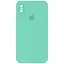 Чехол Silicone Case Square Full Camera Protective (AA) для Apple iPhone X / XS (5.8) Бирюзовый / Turquoise - миниатюра 1
