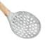 Шумовка силиконовая под мрамор с деревянной ручкой 33.5 см, Kitchen Master Бежевый 86312 - миниатюра 6