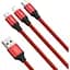 Кабель Baseus Rapid Series 3-in-1 Cable USB to MicroUSB+Lightning+Type-C 2A 1.2m CAJS000009 Red - мініатюра 2