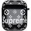 Футляр для навушників Airpods Glossy Brand Supreme black - мініатюра 1