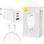 Мережевий зарядний пристрій Baseus GaN5 Pro Fast Charger 2C + U 65W White Type-C to Type-C (CCGP120202) - мініатюра 3