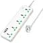 Подовжувач мережі Hoco AC13A на 5 розеток 3USB/1Type-C 10A 250V 1.5 м 2500W білий - мініатюра 1