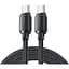 Кабель Essager Breeze USB Cable Type C to Type C 1M 100W Black - миниатюра 1
