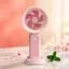 Маленький акумуляторний вентилятор Handheld Fan із підставкою для телефона, рожевий, настільний мінівентилятор - мініатюра 2