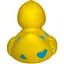 Утка FunnyDucks Желтая в голубых сердечках (0905) - миниатюра 4