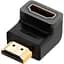 Переходник HDMI M to HDMI F 90° corner Down HD112 black Ugreen (20109) - миниатюра 1