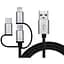Дата кабель USB 2.0 AM to 3in1 1.0m Premium black REAL-EL (EL123500035) - миниатюра 1