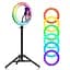 Кільцева селфи-лампа RGB LED 26 см - мініатюра 6