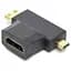 Переходник HDMI (F) to mini HDMI (M) / micro HDMI (M) PowerPlant (CA912056) - миниатюра 1