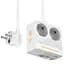 Подовжувач Hoco AC28 Descanso (PD45W/1C/3A/2xSocket) (2m) White - мініатюра 2
