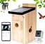 Ideashop Смарт скворечник с беспроводной камерой 3MP, 13" H подвесной деревянный птичий домик для улицы, внешняя камера - миниатюра 1