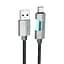 Кабель Hoco U123 с индикатором USB to Lightning - iPhone 6, 7, 8, 11, 12, 13, 1.2 метра черный - миниатюра 1