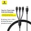 Кабель Baseus Ultra-Fast 3in1 Fast Charging Cable USB для MicroUSB+Lightning+Type-C 3.5A 0.8m P10376303121-01 Black - мініатюра 4