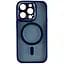 Чохол Creative TPU PC Metal Calais MagSafe Apple iPhone 15 Pro Dark Blue - мініатюра 1