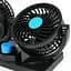 Двойной портативный настольный мини вентилятор Portable Fan F30 автомобильный USB 8-15Вт 360° Черный - миниатюра 4