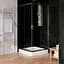 Душова кабіна New Trendy Suvia 90x90 см квадратна розсувна прозоре скло без піддону black K-3565, Чорний, прозорий, чорний - мініатюра 1
