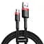 Кабель Baseus Cafule microUSB USB 2.4 A 1m CAMKLF-B91 чорно-червоний - мініатюра 2