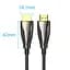 Кабель Vention HDMI M - M,50.0 м V2.0 Optical 4K 60Гц 18Gbps Dolby 7.1 PVC Black Zinc Alloy - мініатюра 3