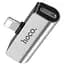Adapter Hoco LS25 2in1 Lightning -> Lightning + 3.5mm Silver - мініатюра 1