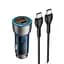Адаптер автомобільний Hoco Type-C to Type-C cable Sprinter dual port Car charger NZ8 |1USB/1Type-C, QC/PD, 43W/3A| - мініатюра 1