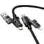 Дата кабель Hoco U151 Goldsmith 4in1 Type-C to USB/Type-C to Lightning 240W (1.2m) Black - миниатюра 2