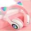 Бездротові навушники RIAS VZV-23M котячі вушка Bluetooth з RGB підсвічуванням White-Pink (3_01403) - мініатюра 2