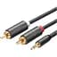 Кабель мультимедійний 3.5mm M to 2xRCA M 2.0m AV102 black Ugreen (10510) - мініатюра 2