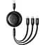 Кабель Baseus Free2Draw Retractable Crystal Fast Charging 3-in-1 Cable USB to MicroUSB+Lightning+Type-C 3.5A 1.1m P10368700111-02 - миниатюра 1