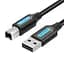 Кабель Vention USB type А 2.0 — USB type B для принтерів, БФП 2.0 480 Мбіт/с 2 A 2 м Black (COQBH) - мініатюра 1