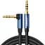 Аудіокабель Ugreen 3.5 мм Male to 3.5 мм Male Cable Gold Plated Metal Case with Braid 1 м блакитний чорний - мініатюра 1