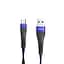 USB Cable Hoco U39 Slender MicroUSB Black/Blue 1.2m - мініатюра 1