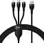 Кабель Baseus Flash Series Ⅱ One-for-three Fast Charging Data Cable USB to Lightning+Type-C+MicroUSB 100W 1.2m CASS030001 Black - мініатюра 1