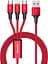 Кабель Baseus Rapid Series 3-in-1 Cable USB to MicroUSB+Lightning+Type-C 2A 1.2m CAJS000009 Red - мініатюра 1