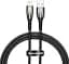 Кабель Baseus Glimmer Series Fast Charging Cable USB to Lightning 2.4A 1m CADH000201 Black - миниатюра 1