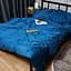 Комплект постельного белья Moon&Star Satin Premium Deep Blue Євро 200х220 см наволочки 4х70х70 см - мініатюра 4
