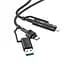 Кабель Hoco Combo 4 in 1 Type-C/USB to Type-C/Lightning Moulder U106 чорний - мініатюра 1