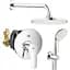 Душевая система скрытого монтажа со смесителем Grohe Eurosmart New UA25183004, Хром - миниатюра 1