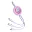 Кабель Baseus Bright Mirror 2 Series Retractable 3-in-1 Cable Type-C to MicroUSB+Lightning+Type-C 100W 1.1m CAMJ010205 Purple - мініатюра 2