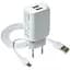 Зарядний пристрій XO L35D 2.1A/2USB MicroUSB Cable White - мініатюра 1