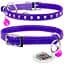 Ошейник для кошек Waudog Glamour кожаный с эластичной вставкой и стразами 22-30х0.9 см фиолетовый - миниатюра 3