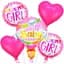 Набір фольгованих кульок "Welcome Baby Girl" 5 шт святкові декорації - мініатюра 1