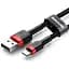 Кабель Baseus cafule Cable USB For lightning 2.4A 1 м Червоний + Чорний - мініатюра 1